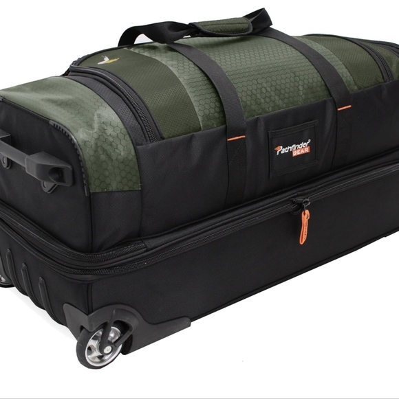 Pathfinder Gear 26 Inch Rolling Drop Bottom Duffel Olive One